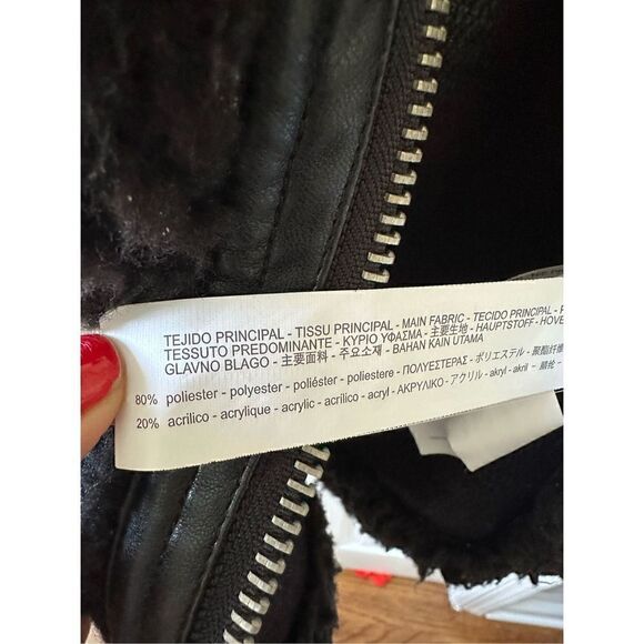 ZARA Faux Fur/Leather Motorcycle Vest Jacket - Picture 7 of 7